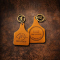 Cow Ear Tag Style Leather Keychain