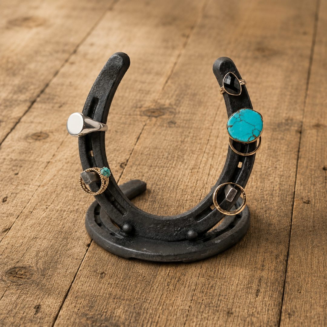 Horse shoe jewelry stand