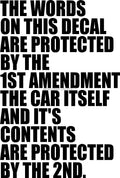 Pro Gun Car Decal – Protected by the 1st and 2nd Amendment – 2nd037