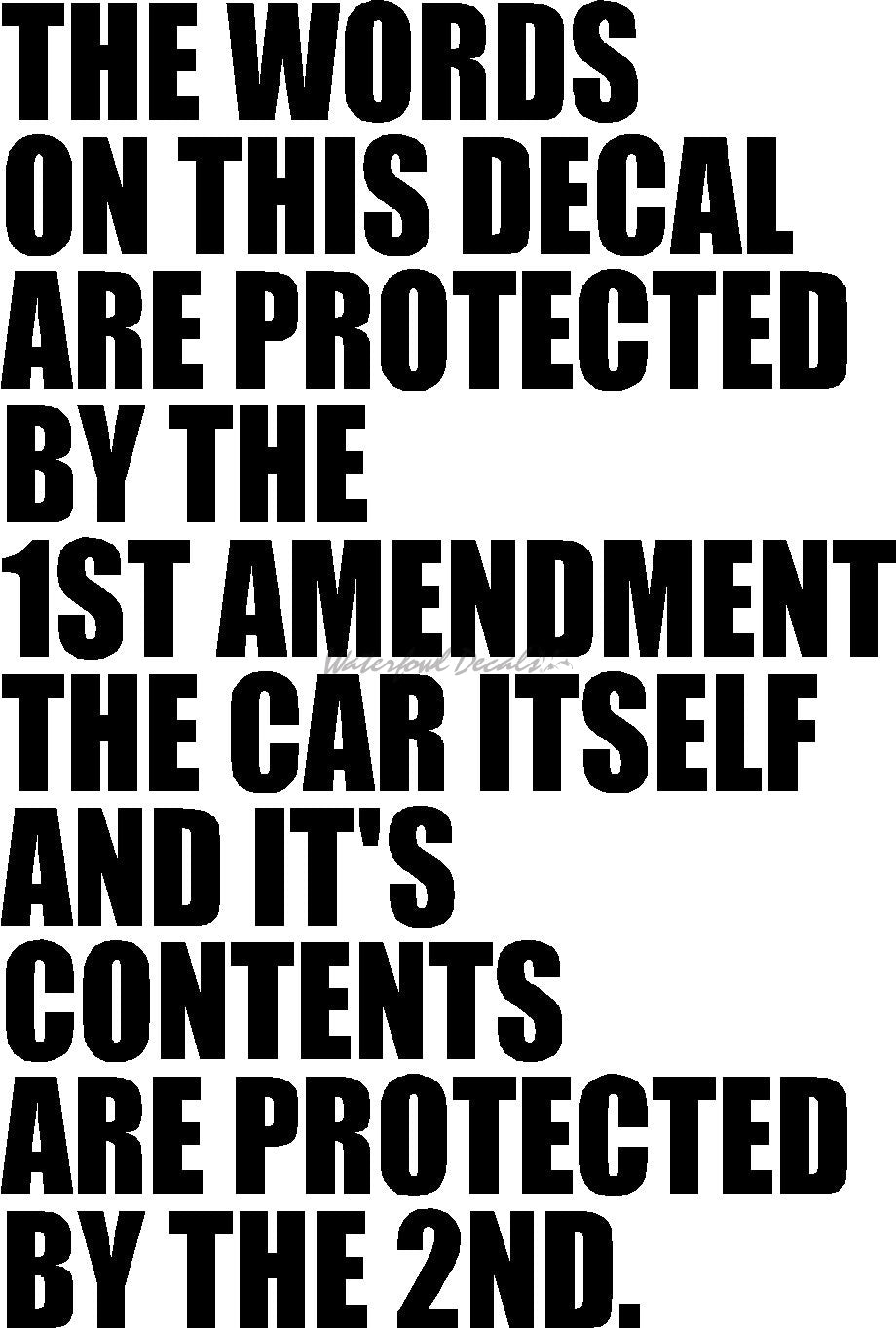 Pro Gun Car Decal – Protected by the 1st and 2nd Amendment – 2nd037