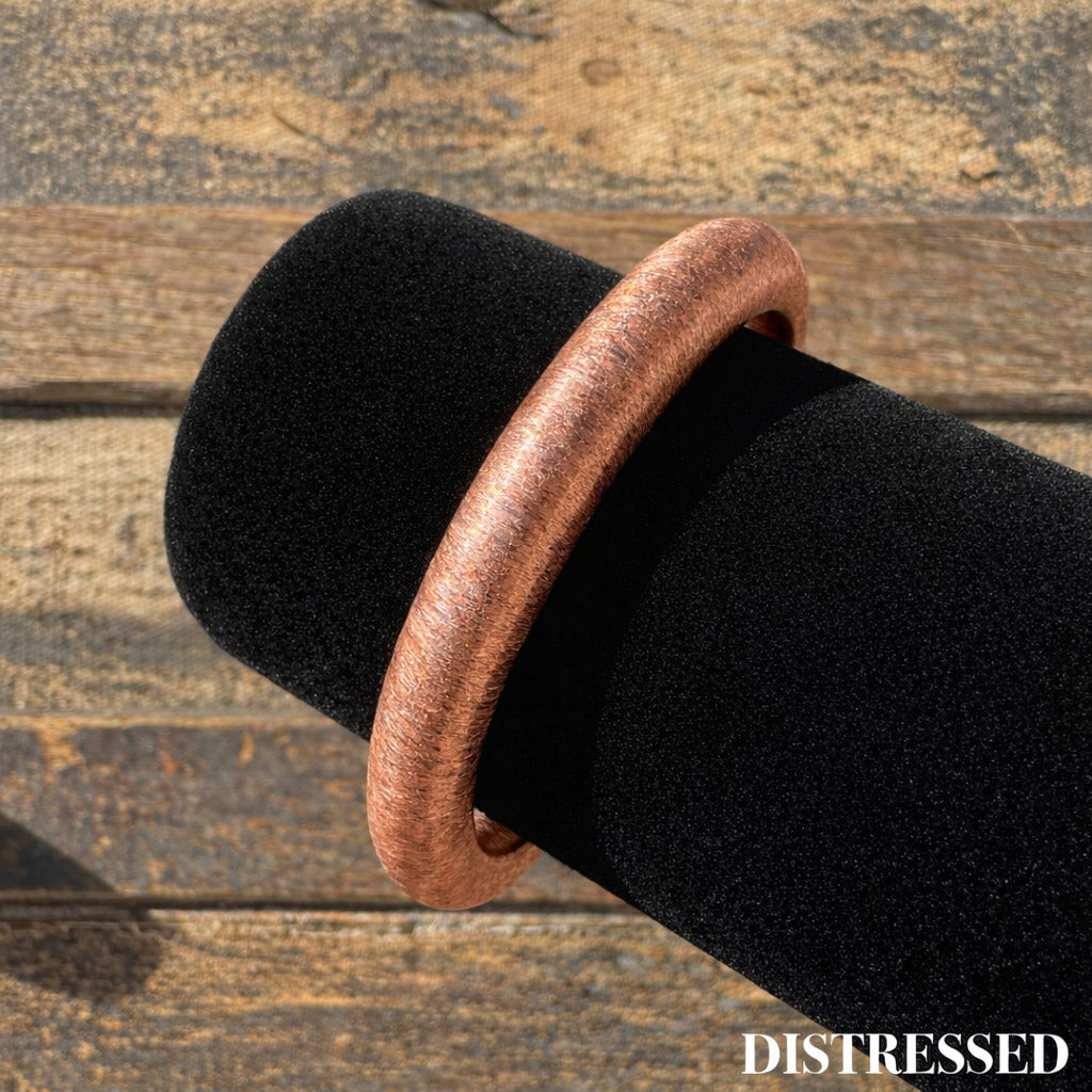 Cowboy Bull Ring Bangle Bracelet - Rose Gold
