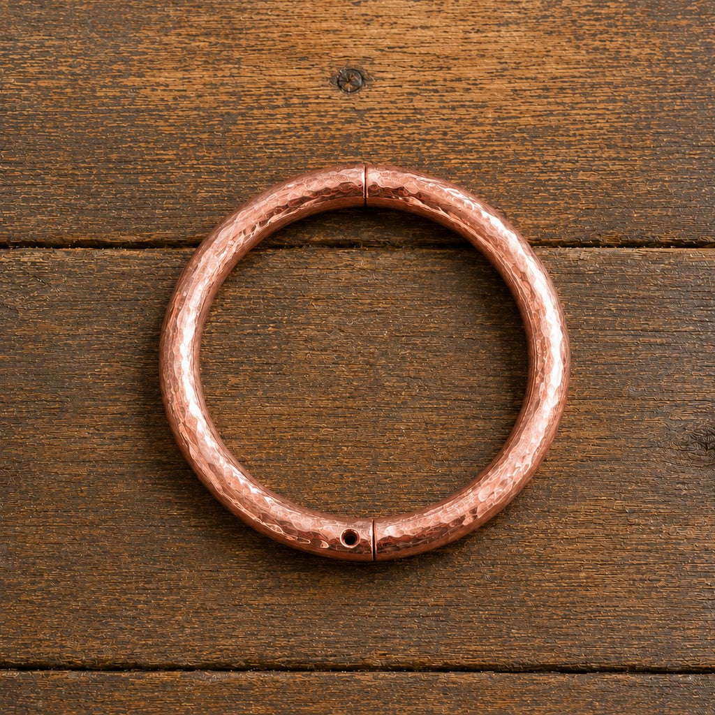 Hammered Style - Rose Gold Cowboy Bull Ring Bangle Bracelet