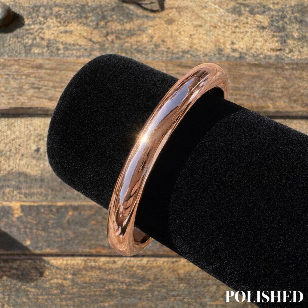 Cowboy Bull Ring Bangle Bracelet - Rose Gold