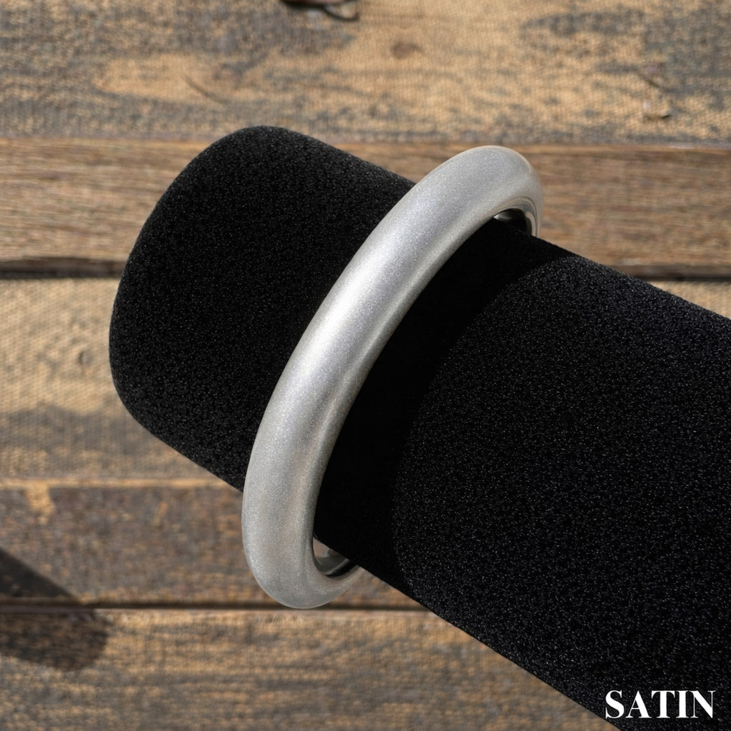 Cowboy Bull Ring Bangle Bracelet - Silver